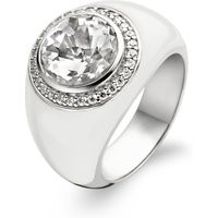 Ti Sento Ring Silver And White Cubic Zirconia Chunky Round