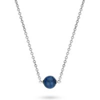 Ti Sento Necklace Silver And Blue Catseye