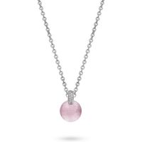 Ti Sento Pendant Silver With White And Pink Cubic Zirconia Round