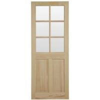 6 Panel Clear Pine Glazed Internal Door (H)1981mm (W)686mm