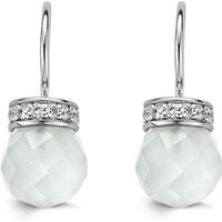 Ti Sento Earrings Drop Silver And White Cubic Zirconia Bead
