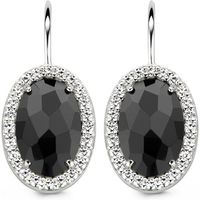 Ti Sento Earrings Silver And Black Cubic Zirconia Oval