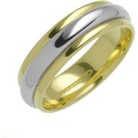 18ct Yellow And White Gold Two Tone Wedding Ring