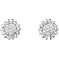 Georg Jensen Sunflower Sterling Silver 0.14ct Diamond Earrings