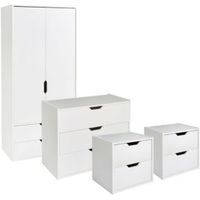 Hartnett Soft White 4 Piece Bedroom Furniture Set
