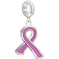 Chamilia Charm Breast Cancer Give Back Pink Ribbon Silver
