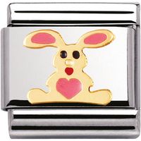 Nomination Charm Composable Classic Earth Animals Pink Rabbit Steel