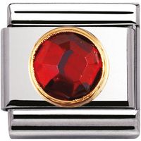 Nomination Charm Composable Classic Links Red Round Cubic Zirconia Steel