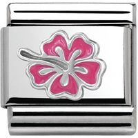 Nomination Charm Composable Classic Symbols Hibiscus Pink Steel
