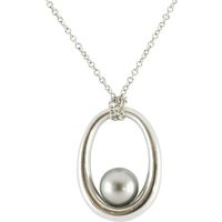 Mikimoto Necklace Loop Grey Pearl 18ct White Gold D