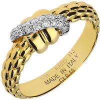 Fope Flex'It Solo 18ct Yellow Gold 0.15ct Diamond Ring