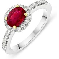 Picchiotti 18ct Gold 1.06ct Ruby 0.29ct Diamond Oval Cluster Ring