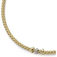 Fope Necklace Solo Diamond 18ct Yellow And White Gold