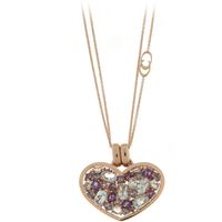 Chimento Amore 18ct Rose Gold Multi Stone Heart Necklace D