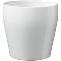 Messina Round Ceramic White Plant Pot (H)16cm (Dia)16cm
