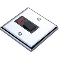 Volex 20A Double Pole Polished Chrome Switched Cooker Switch With Neon