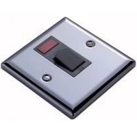 Volex 20A Double Pole Iridium Black Switched Cooker Switch With Neon