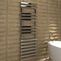 Kudox Vectis Silver Towel Warmer (H)1500mm (W)500mm - 5060235341779