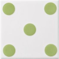 Dice Spot Lime Ceramic Wall Tile (L)100mm (W)100mm
