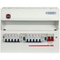 Wylex 100A 10-Way Metal High Integrity Dual RCD Populated Consumer Unit