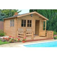 12X14 Kinver 34mm Tongue & Groove Timber Log Cabin With Assembly Service