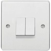 Crabtree 10AX 2-Way Double White Double Light Switch