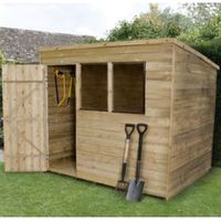 8X6 Pent Overlap Wooden Shed With Assembly Service