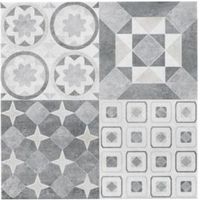Lofthouse French Grey Patchwork Ceramic Wall & Floor Tile Pack Of 9 (L)331mm (W)331mm