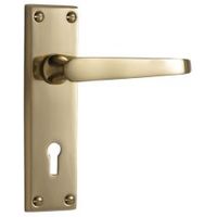 Premier Polished Brass Effect External Straight Lock Door Handle 1 Set - 5020657001057