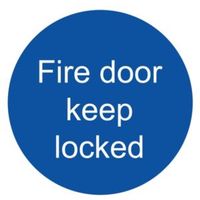 The House Nameplate Company PVC Self Adhesive Fire Door Keep Locked Sign (H)100mm (W)100mm