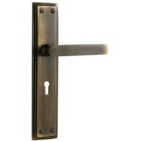 Premier Antique Brass Effect External Straight Lock Door Handle 1 Set