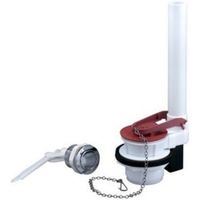 Fluidmaster Black Red & White Chrome Effect Plastic Toilet Cistern Flapper Valve Complete With Round Push Button Kit