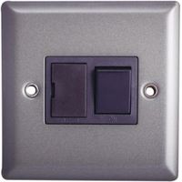 Holder 13A Single Pewter Effect Switch
