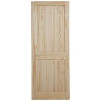 2 Panel Clear Pine Internal Unglazed Door (H)1981mm (W)610mm