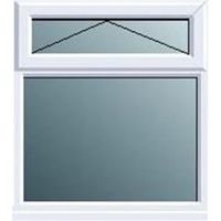 White PVCu Top Hung Over Fixed Lite Window (H)820mm (W)620mm - 010L