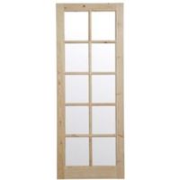 10 Lite Knotty Pine Glazed Internal Door (H)1981mm (W)762mm