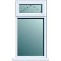 White PVCu Top Hung Over Fixed Lite Window (H)970mm (W)620mm