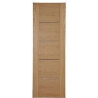 Flush 5 Panel Walnut Veneer Internal Unglazed Door (H)1981mm (W)610mm