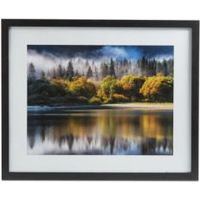 Autumn Lake Black Framed Print (W)54cm (H)44cm