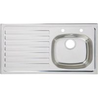 Utility 1 Bowl Polished Stainless Steel Sink & LH Drainer