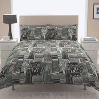 Chartwell City Scape Contemporary Black Single Bed Cover Set