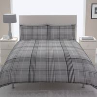 Chartwell Dublin Check Black King Size Bed Cover Set