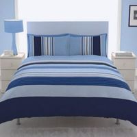 Chartwell Barcode Striped Blue Single Bed Cover Set