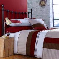 Chartwell Boston Striped Red King Size Bed Cover Set