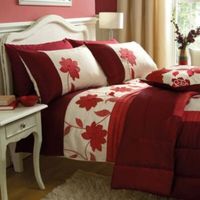 Chartwell Annabel Floral Red Double Bed Cover Set