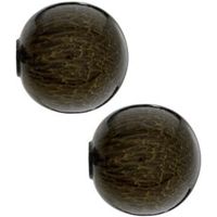 Colours Brown Marble Effect Metal Ball Curtain Finial (Dia)35mm Pack Of 2