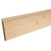 Softwood Mouldings Smooth Skirting (T)15mm (W)169mm (L)2400mm Pack Of 1 - 3663602048176