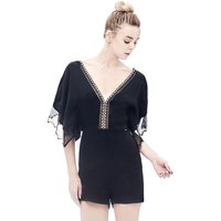 Guess Lace-Sleeve Jumpsuit With Studs