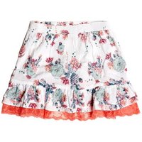 Guess Kids Floral Print Skirt With Flounces