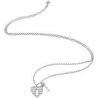 Guess Love Keys Rhodium Plated Necklace